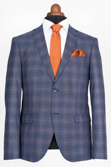 Costum slim albastru-caro [3]