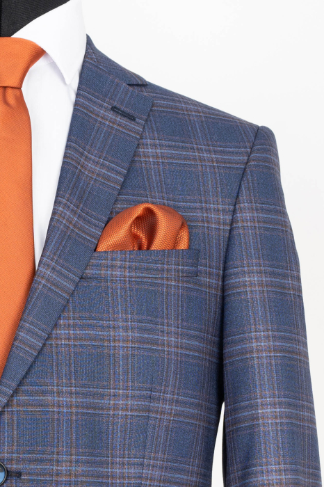 Costum slim albastru-caro [2]