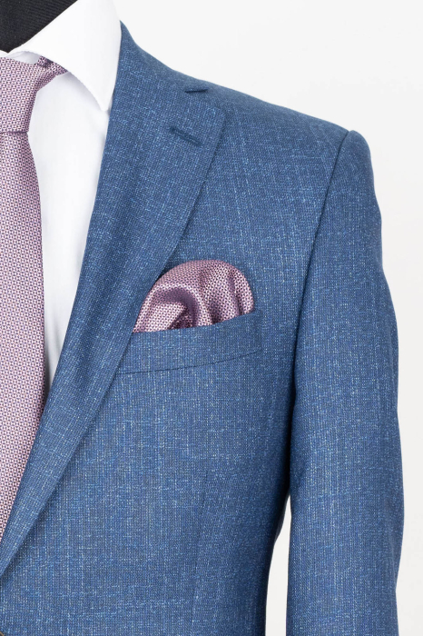 Costum slim albastru pepit [2]