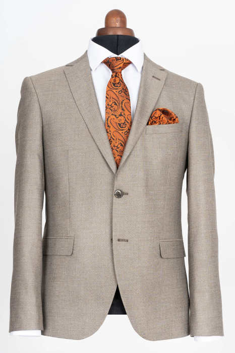 Costum slim bej-nisipiu [3]