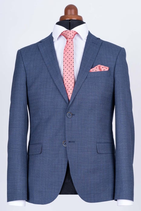 Costum slim bleu-maro pepit [2]