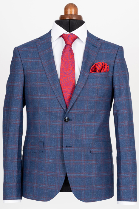 Costum slim bleumarin-caro [3]