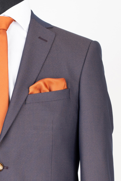 Costum slim bleumarin-maro pepit [2]