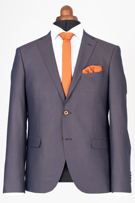 Costum slim bleumarin-maro pepit [3]