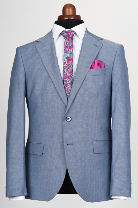 Costum slim fit Bleu-Pepit [2]