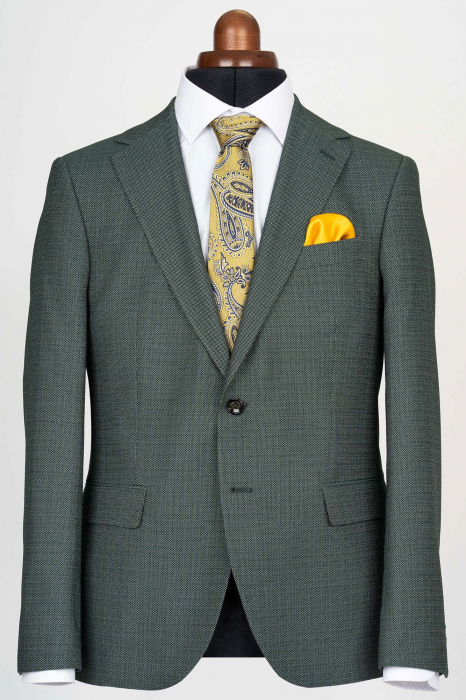Costum slim fit verde-pepit [2]