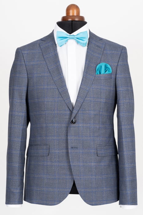 Costum slim gri carouri [3]