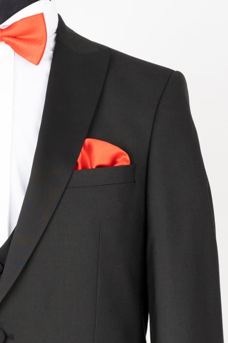 Costum smoking barbati slim negru cu vesta [3]