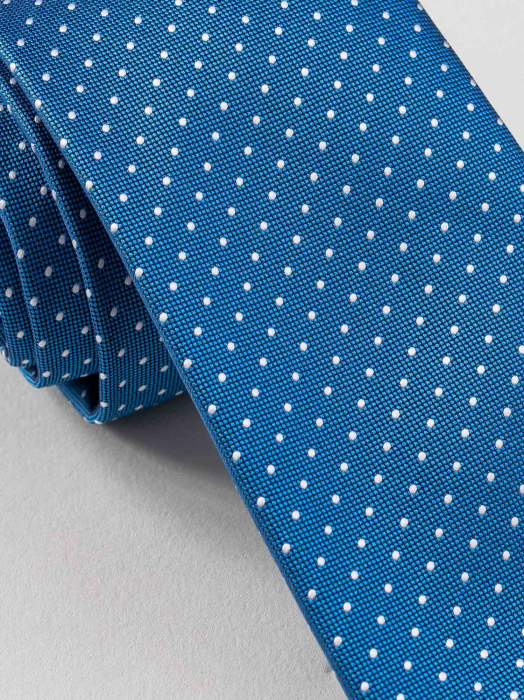 Cravata albastra cu picouri albe [2]