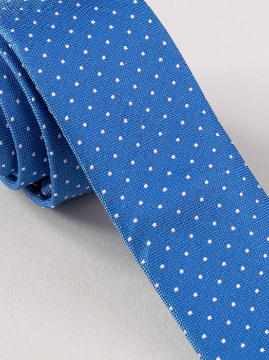 Cravata albastra cu picouri ingusta  [2]