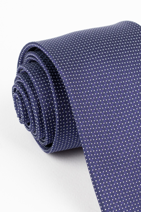 Cravata bleumarin cu buline albe [3]