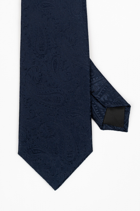 Cravata bleumarin cu imprimeu paisley negru [3]