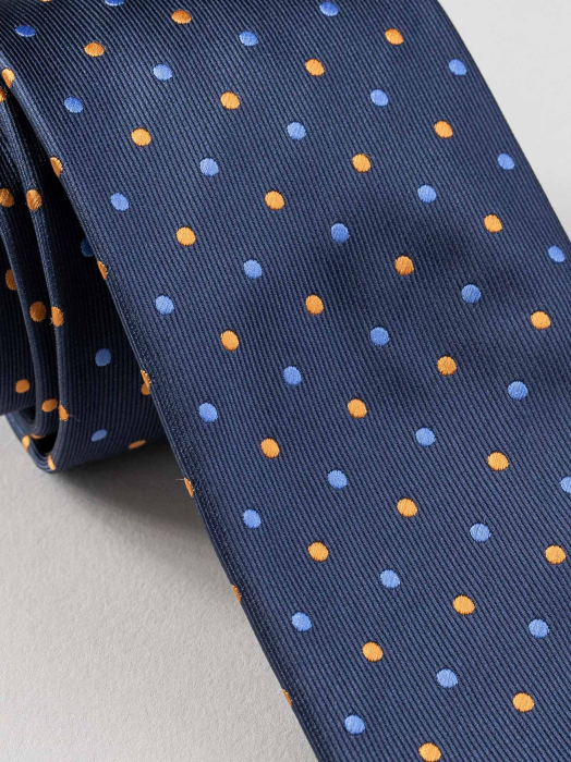 Cravata bleumarin cu picouri colorate [2]
