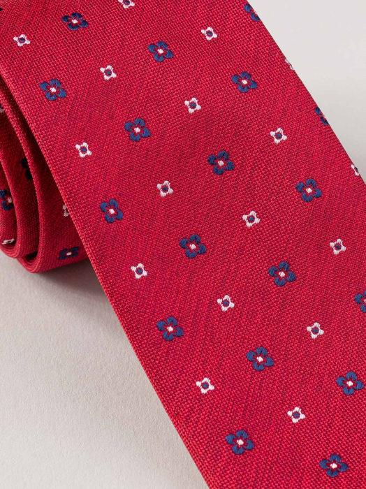 Cravata cu elemente florale rosie [2]
