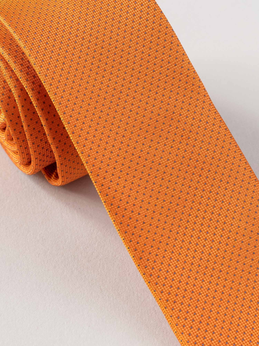 Cravata cu picouri portocalie ingusta [2]