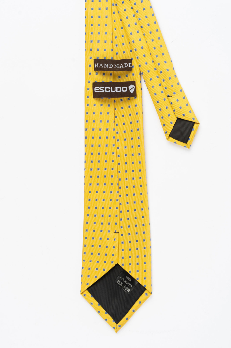 Cravata galbena  cu motive geometrice albastre [3]