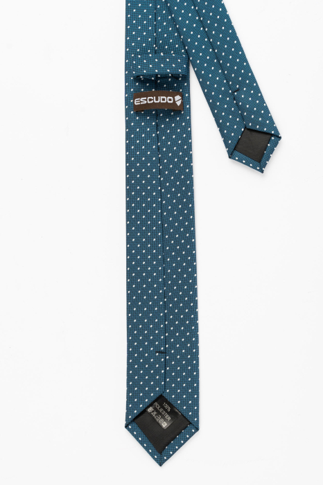 Cravata ingusta albastra cu buline albe [2]