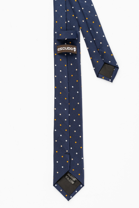 Cravata ingusta bleumarin cu buline colorate [3]