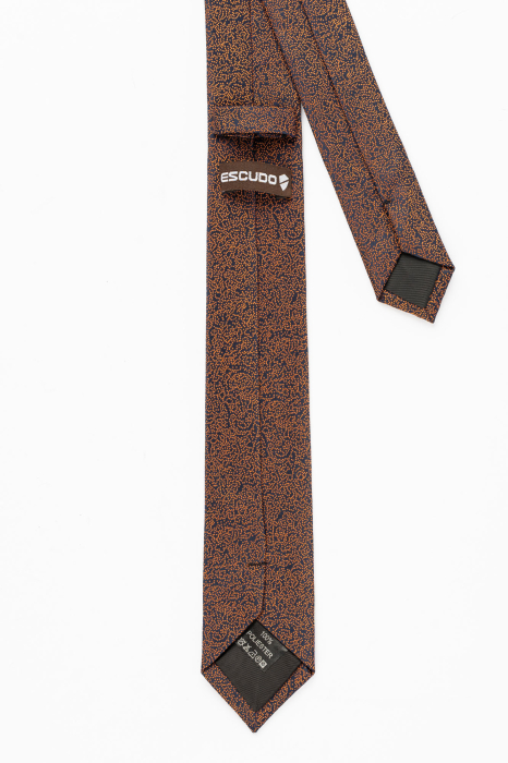 Cravata ingusta bleumarin cu imprimeu caramiziu [3]