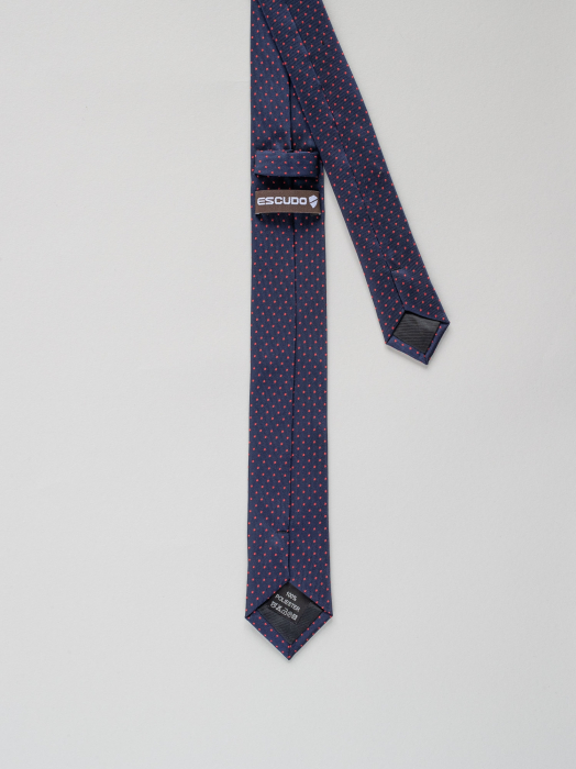 Cravata ingusta bleumarin cu picouri rosii [3]