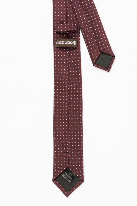 Cravata ingusta mov inchis cu imprimeu alb si bleu [3]