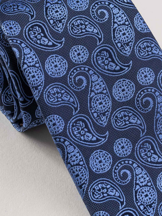 Cravata model paisley bleumarin [2]