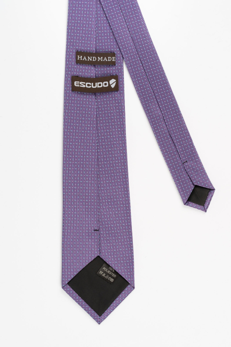 Cravata mov cu motive geometrice albastre [2]