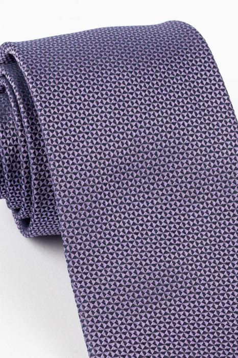 Cravata mov  cu motive geometrice negre [2]