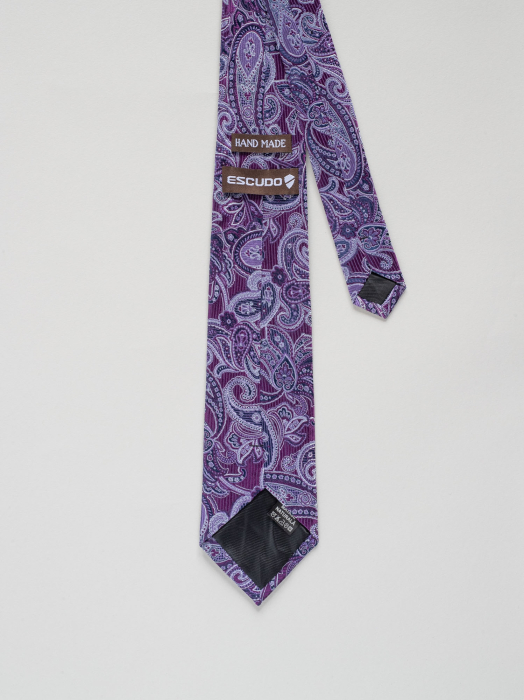 Cravata mov matase naturala tesuta [3]