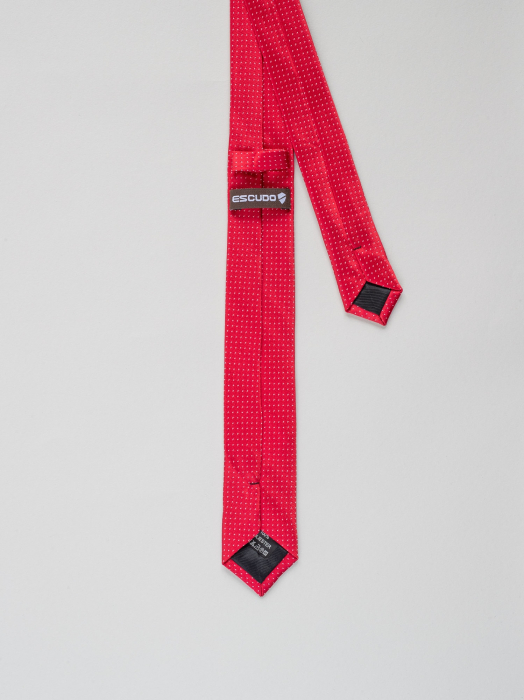 Cravata rosie cu picouri ingusta [3]