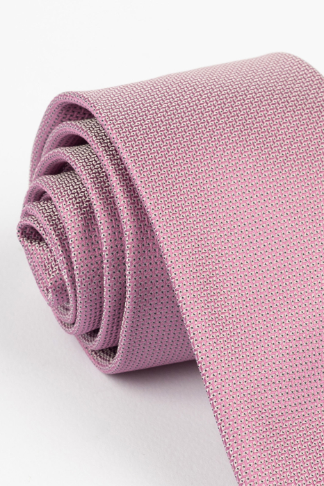 Cravata roz cu picouri negre [3]