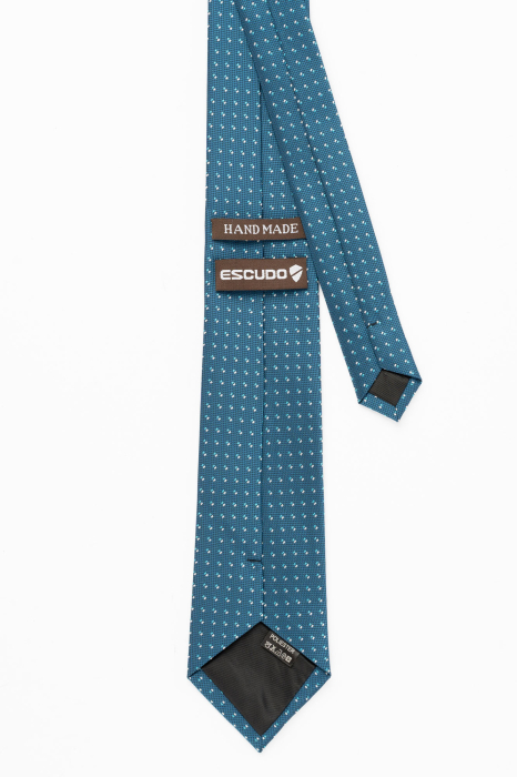 Cravata turcoaz cu picouri albe [2]