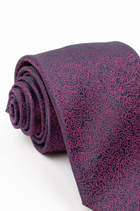 Cravata bleumarin cu insertie fucsia [2]