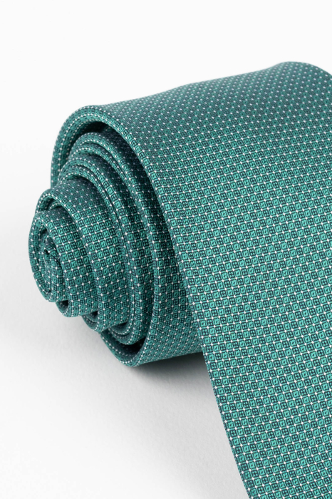 Cravata verde cu motive geometrice [2]