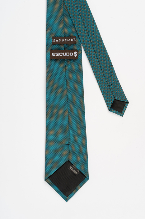 Cravata verde cu picouri galbene [3]