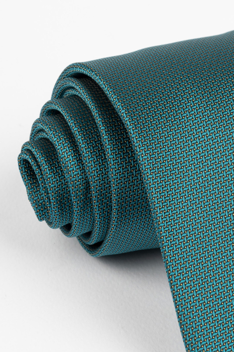 Cravata verde cu picouri galbene [2]