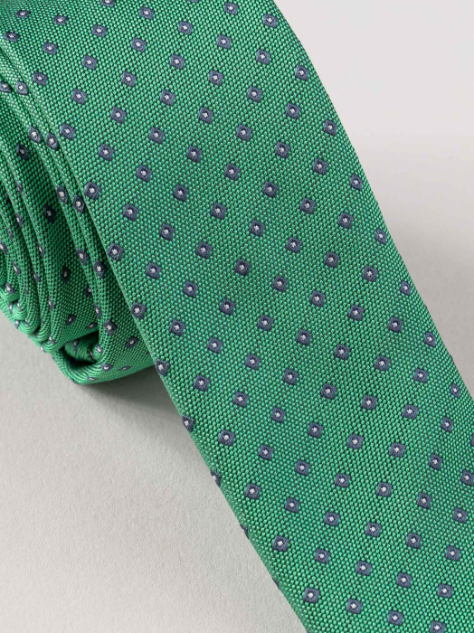 Cravata verde cu picouri ingusta [2]