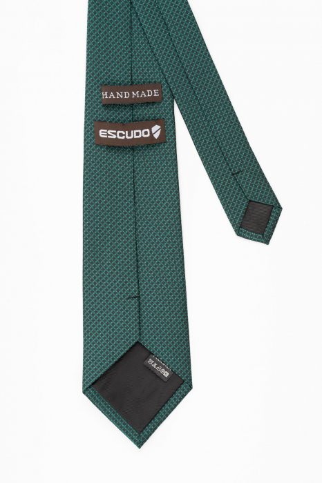 Cravata neagra cu insertie geometrica verde [3]