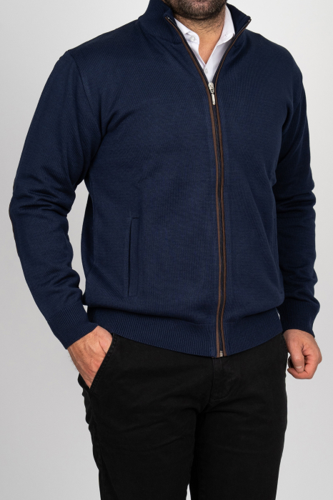 Jacheta cu fermoar barbati regular fit bleumarin [1]