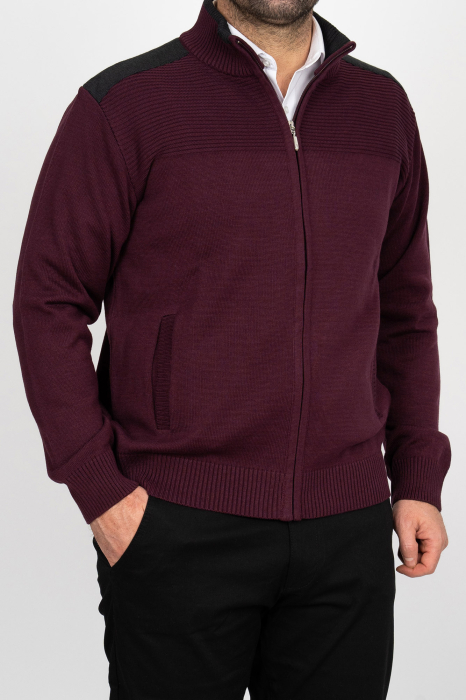 Jacheta cu fermoar barbati regular fit mov pruna [1]