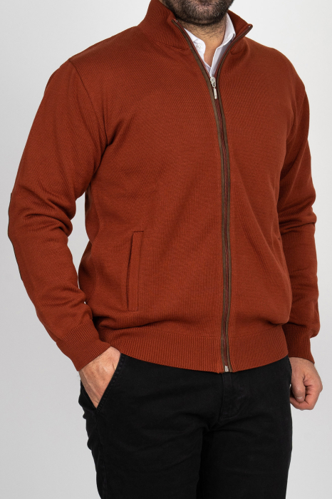 Jacheta cu fermoar barbati regular fit ruginie [1]