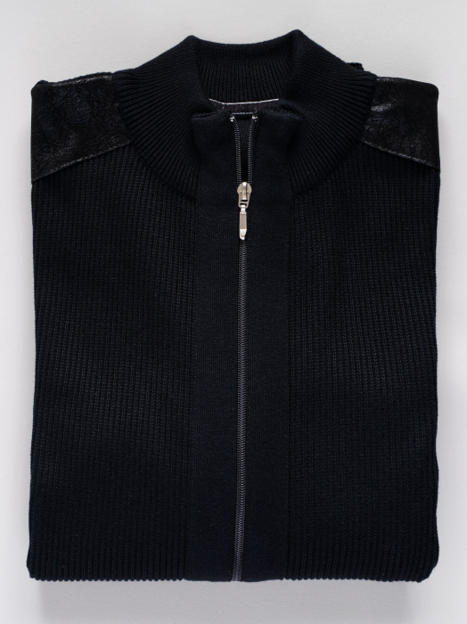 Jacheta neagra cu fermoar regular fit [2]