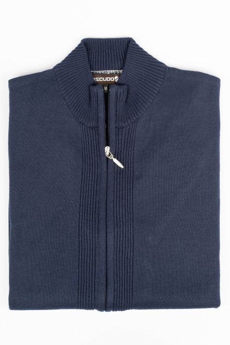 Jacheta slim bleumarin cu fermoar [2]