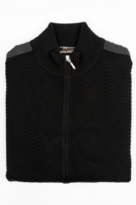 Jacheta slim fit neagra cu fermoar [2]