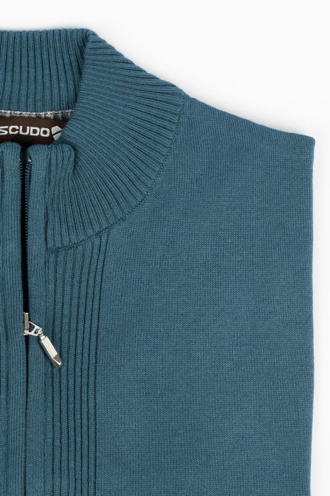 Jacheta slim turcoaz cu fermoar [2]