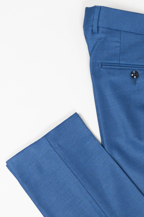 Pantaloni albastru pepit slim [2]
