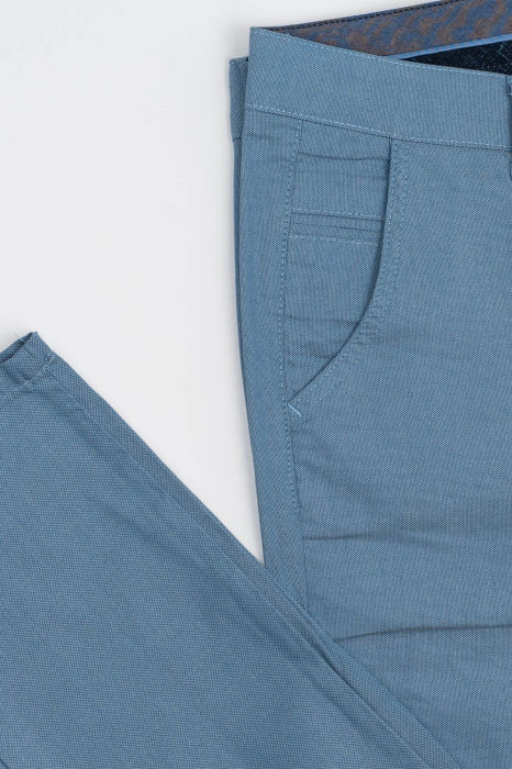 Pantaloni chino barbati slim fit bleu-pepit [4]