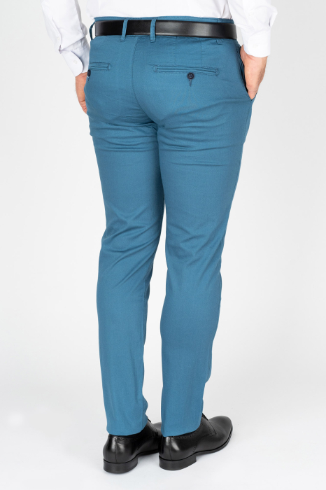 Pantaloni barbati chino slim turcoaz [2]