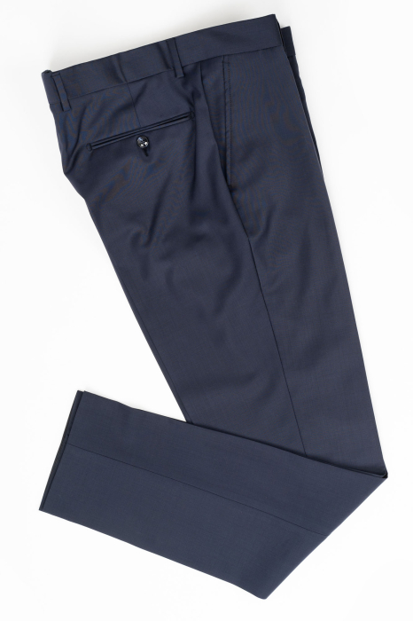 Pantaloni barbati slim stofa bleumarin 100% lana [3]