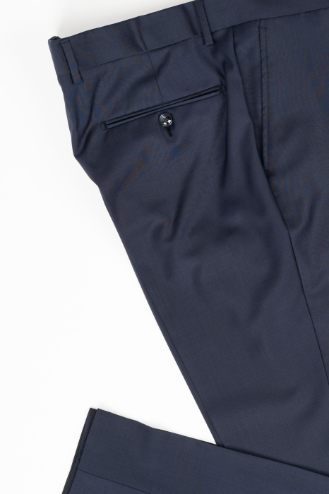 Pantaloni barbati slim stofa bleumarin 100% lana [4]